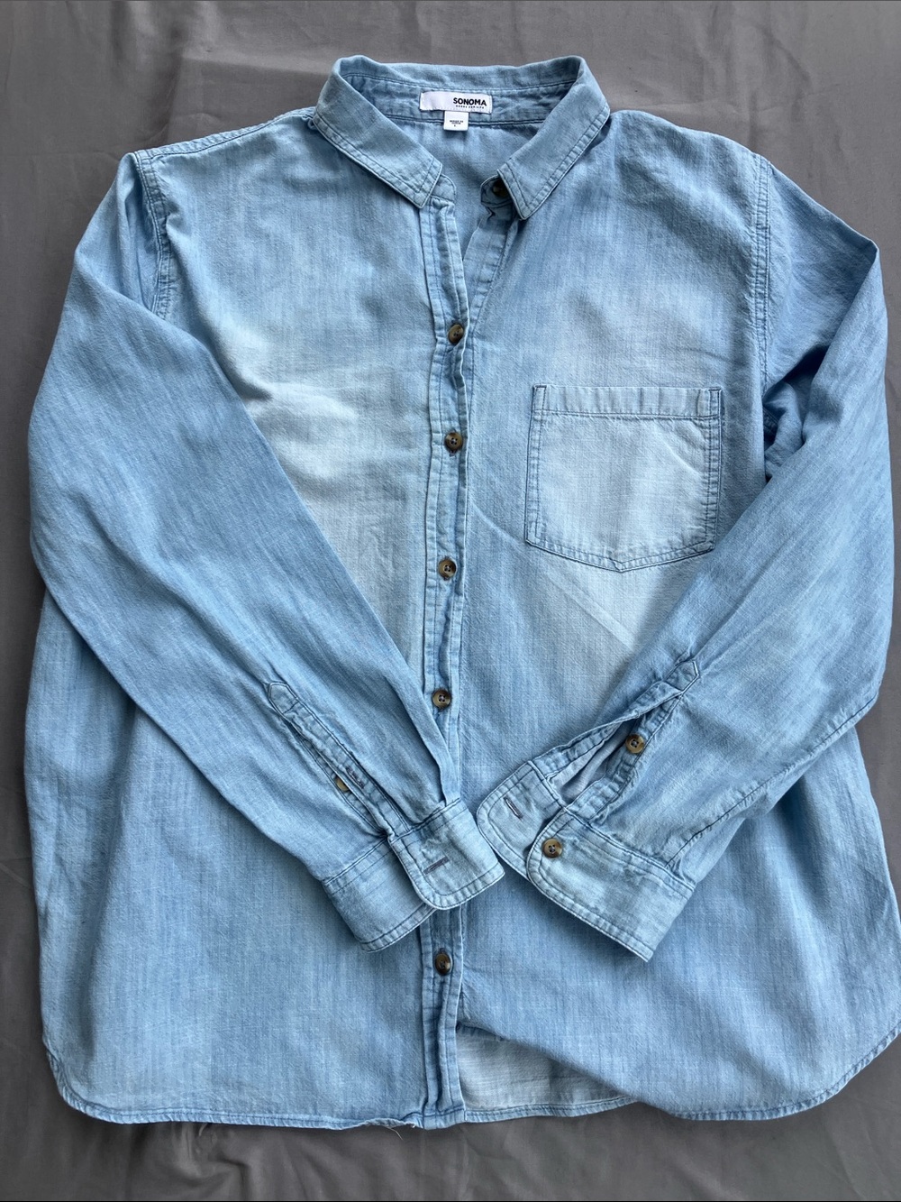 Sonoma Light Blue Denim Button-Down Shirt